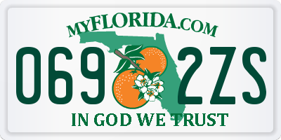 FL license plate 0692ZS
