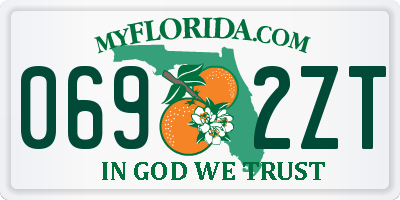 FL license plate 0692ZT