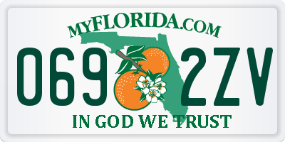 FL license plate 0692ZV