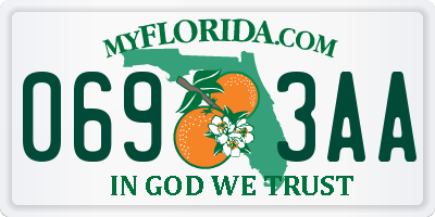 FL license plate 0693AA
