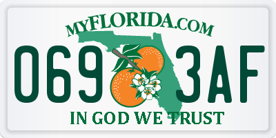 FL license plate 0693AF