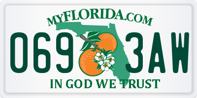 FL license plate 0693AW