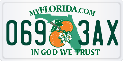 FL license plate 0693AX