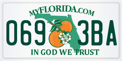 FL license plate 0693BA