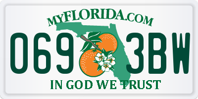 FL license plate 0693BW