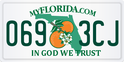 FL license plate 0693CJ
