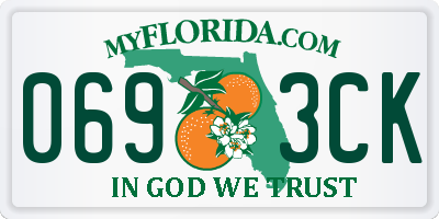 FL license plate 0693CK