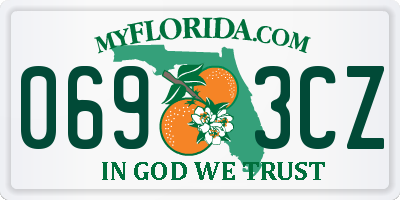 FL license plate 0693CZ