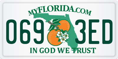 FL license plate 0693ED