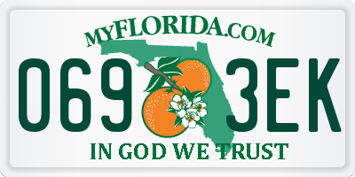 FL license plate 0693EK