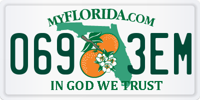 FL license plate 0693EM