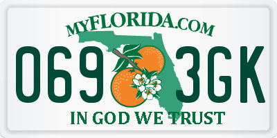 FL license plate 0693GK