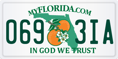 FL license plate 0693IA