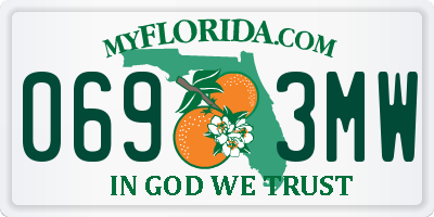FL license plate 0693MW