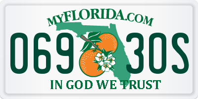 FL license plate 0693OS