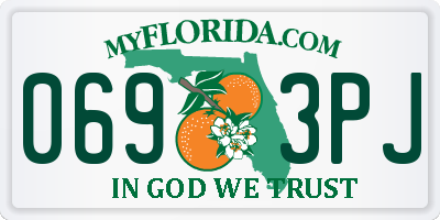 FL license plate 0693PJ
