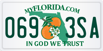 FL license plate 0693SA