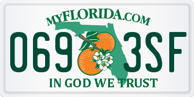 FL license plate 0693SF