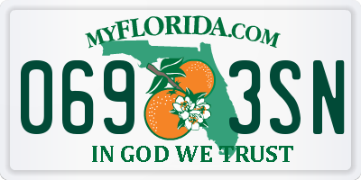 FL license plate 0693SN