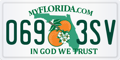 FL license plate 0693SV