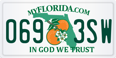 FL license plate 0693SW