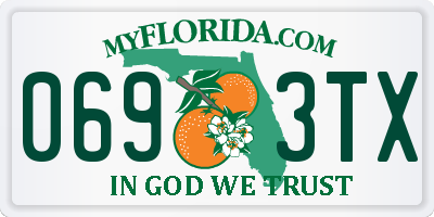 FL license plate 0693TX