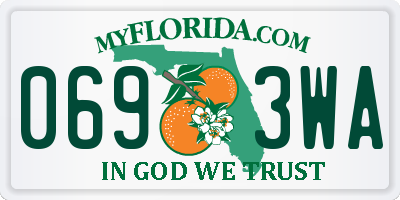 FL license plate 0693WA