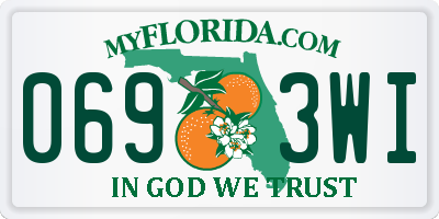 FL license plate 0693WI