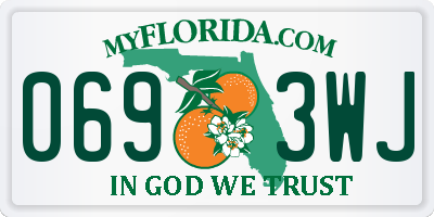 FL license plate 0693WJ