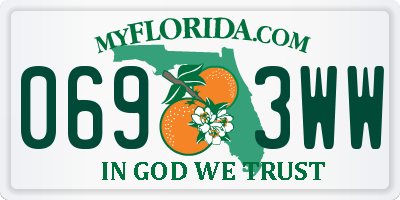 FL license plate 0693WW
