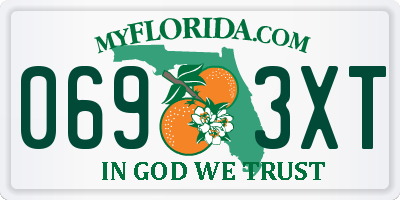 FL license plate 0693XT