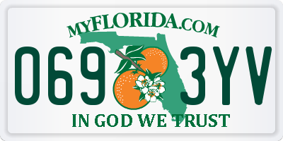 FL license plate 0693YV