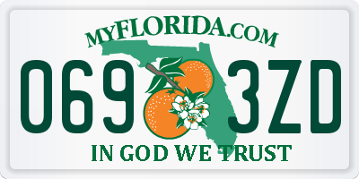 FL license plate 0693ZD