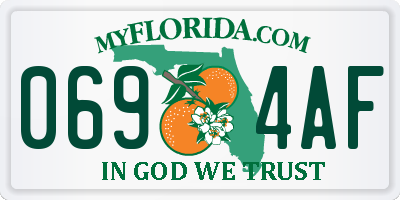 FL license plate 0694AF