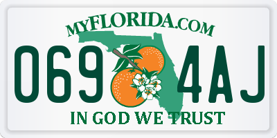 FL license plate 0694AJ