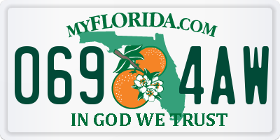 FL license plate 0694AW