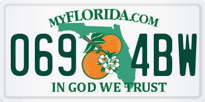FL license plate 0694BW