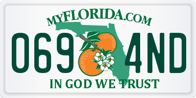 FL license plate 0694ND