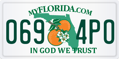 FL license plate 0694PO
