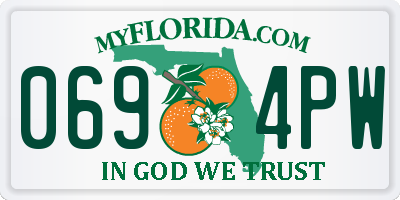 FL license plate 0694PW