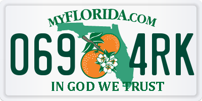FL license plate 0694RK