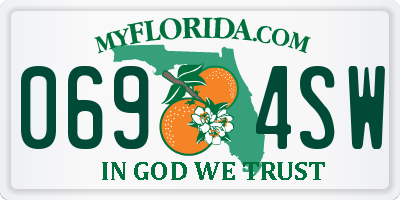 FL license plate 0694SW