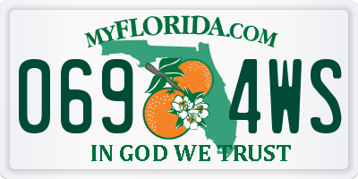 FL license plate 0694WS