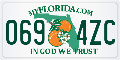 FL license plate 0694ZC