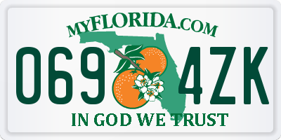 FL license plate 0694ZK