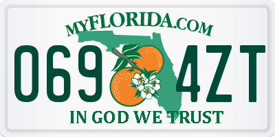 FL license plate 0694ZT