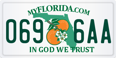 FL license plate 0696AA