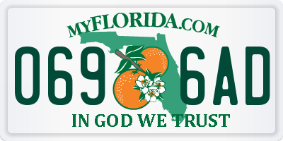 FL license plate 0696AD