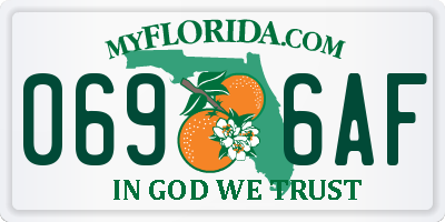 FL license plate 0696AF