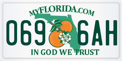 FL license plate 0696AH